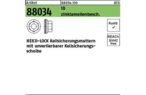 Artikel 88034 10 zinklamellenbeschichtet HEICO-LOCK Keilsicherungsmuttern 
