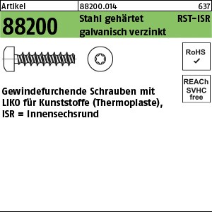 ART 88200 RST mit LIKO & ISR 3 x 8 -T10 Stahl geh., gal Zn gal Zn S