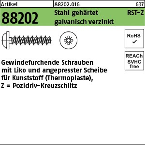 ART 88202 RST mit LIKO & Pozidriv Z 2,2 x 6 -Z Stahl geh., gal Zn gal Zn S