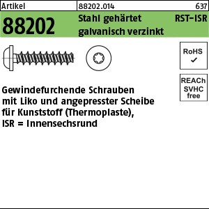 ART 88202 RST mit LIKO & ISR 2,2 x 6 -T6 Stahl geh., gal Zn gal Zn S