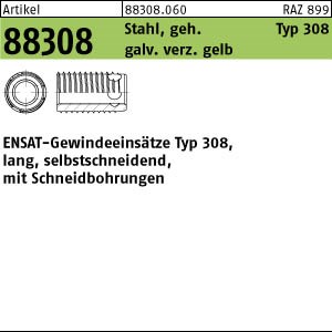 ART 88308 ENSAT Stahl gehärtet M 4 gal ZnC, m. Bohrung, Typ 308 gal ZnC S