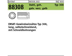 Artikel 88308 Stahl, geh. Typ 308 galv. verz. gelb ENSAT-Gewindeeinsätze Typ 308