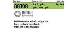 Artikel 88308 Stahl, geh. Typ 308 galv. verz. gelb ENSAT-Gewindeeinsätze Typ 308