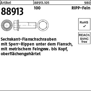 ART 88913 Sechskantschr. Kl. 100 m. Sperr-Ripp, M 14 x 1,5 x 30 S