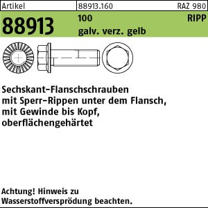 ART 88913 6-kt.schr. Kl.100 gal ZnC m. Sperr-Ripp, M 6 x 10 gal ZnC S