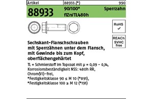 Artikel 88933 100 Sperrzahn flZn/TL 480h (zinklamellenbe.) Sechskant-Flanschschr