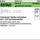 Artikel 88940 Mu 4.6 HS 40/22 galvanisch verzinkt Hammerkopf-/Halfen-Schrauben, 