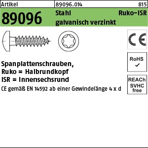 ART 89096 Spanplattenschr. Hako CE St. 3 x 25 -T10 galv. verzinkt gal Zn S