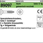 Artikel 89097 Stahl CE Seko-Z-Tg galvanisch verzinkt Spanplattenschrauben, Senkk