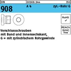 DIN 908 A 4 zyl.-Rohr G Verschlussschrauben mit Bund und Innensechskant,mit zyl.