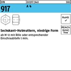 DIN 917 A 4 Sechskant-Hutmuttern, niedrige Form 