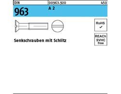 DIN 963 A 2 Senkschrauben mit Schlitz 