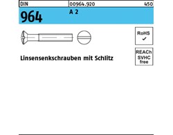 DIN 964 A 2 Linsensenkschrauben mit Schlitz 