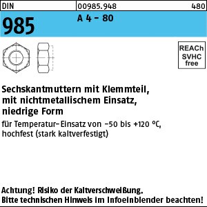 DIN 985 A 4-80 M 5 A 4 S