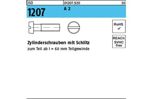 ISO 1207 A 2 Zylinderschrauben mit Schlitz 