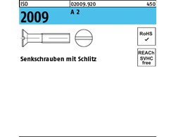 ISO 2009 A 2 Senkschrauben mit Schlitz 