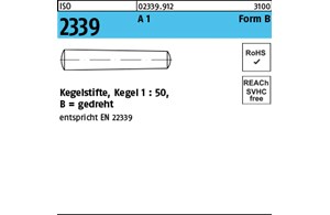 ISO 2339 A 1 Form B Kegelstifte, Kegel 1:50, gedreht 