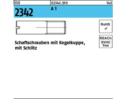 ISO 2342 A 1 Schaftschrauben mit Kegelkuppe und Schlitz
