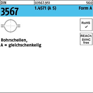 DIN 3567 1.4571 A 34 NW 25 Rohrsch.-Hälften A 5 S