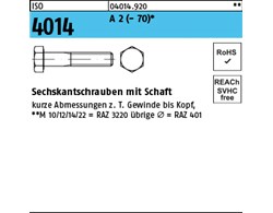 ISO 4014 A 2 - 70 Sechskantschrauben mit Schaft 