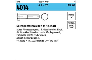 ISO 4014 A 2 - 70 AD W2 Sechskantschrauben mit Schaft 