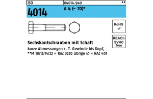 ISO 4014 A 4 - 70 Sechskantschrauben mit Schaft 