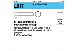 ISO 4017 A 4 BUMAX88 Sechskantschrauben mit Gewinde bis Kopf 