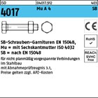 ISO 4017 Mu A 4 SB SB-Schrauben-Garnituren EN 15048, mit Sechskantmutter ISO 403