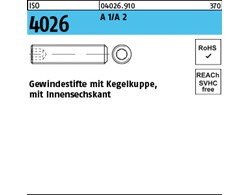 ISO 4026 A 1/A 2 Gewindestifte mit Kegelkuppe und Innensechskant