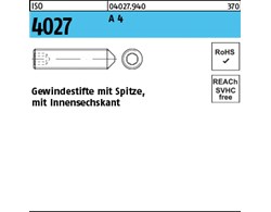 ISO 4027 A 4 Gewindestifte mit Spitze und Innensechskant
