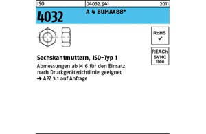 ISO 4032 A 4 BUMAX88 Sechskantmuttern, ISO-Typ 1 