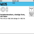 ISO 4035 A 2 Niedrige Sechskantmuttern mit Fasen 