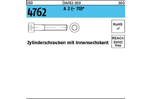 ISO 4762 A 2 - 70 Zylinderschrauben mit Innensechskant 