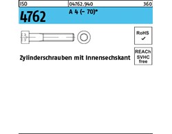ISO 4762 A 4 - 70 Zylinderschrauben mit Innensechskant 