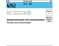 ISO 4762 A 4 - 80 Zylinderschrauben mit Innensechskant, 