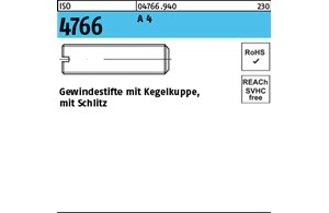 ISO 4766 A 4 Gewindestifte mit Kegelkuppe, mit Schlitz