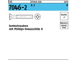ISO 7046-2 A 2 H Senkschrauben mit Phillips-Kreuzschlitz H