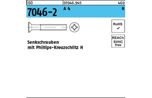 ISO 7046-2 A 4 H Senkschrauben mit Phillips-Kreuzschlitz H