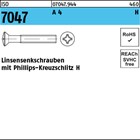 ISO 7047 A 4 H Linsensenkschrauben mit Phillips-Kreuzschlitz H