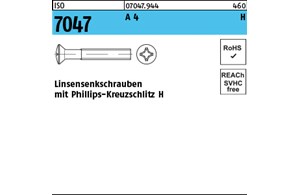 ISO 7047 A 4 H Linsensenkschrauben mit Phillips-Kreuzschlitz H