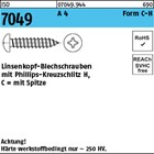 ISO 7049 A 4 Form C-H Linsenkopf-Blechschrauben mit Spitze, mit Phillips-Kreuzsc