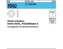 ISO 7092 A 2 200 HV Flache Scheiben, kleine Reihe, Produktklasse A