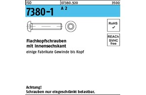 ISO 7380-1 A 2 Flachkopfschrauben mit Innensechskant 