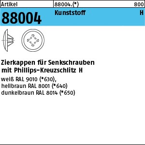 ART 88004 Kappen 2 x 12/3,5-5 für Kreuzschlitz H, h. braun Kunstst S