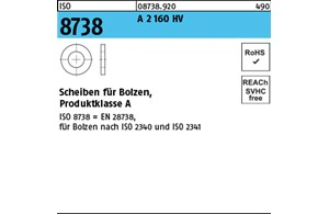 ISO 8738 A 2 160 HV Scheiben für Bolzen, Produktklasse A 