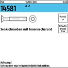 ISO 14581 A 2 Senkschrauben mit Innensechsrund 
