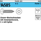 ISO 14585 A 2 Form C - ISR Flachkopf-Blechschrauben mit Spitze, mit Innensechsru