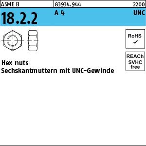 ART 83934 Hex nuts Grade A 4 1/4 - 20 UNC A 4 S