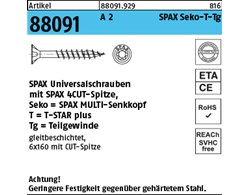 Artikel 88091 A 2 SPAX Seko-T-Tg SPAX Universalschrauben mit Spitze, SPAX MULTI-