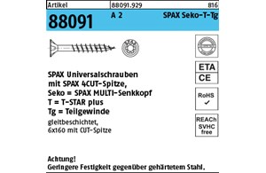 Artikel 88091 A 2 SPAX Seko-T-Tg SPAX Universalschrauben mit Spitze, SPAX MULTI-